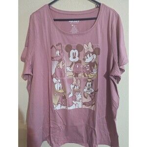 Mickey and Friends Women Plus Size T-Shirt Size 2XL Pink Disney